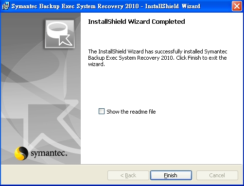 symantec backup exec system recovery 安裝