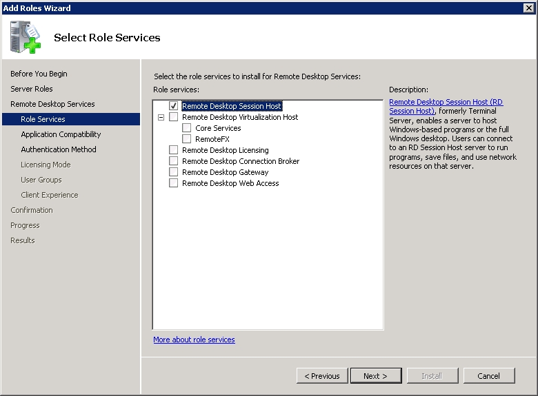 Windows 2008 R2 Terminal Services Installation