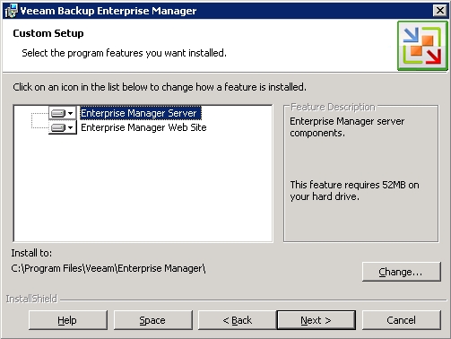 Veeam Backup Enterprise Manager Installation