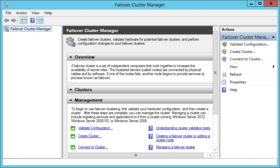 Install Windows 2012 Failover Cluster Manager