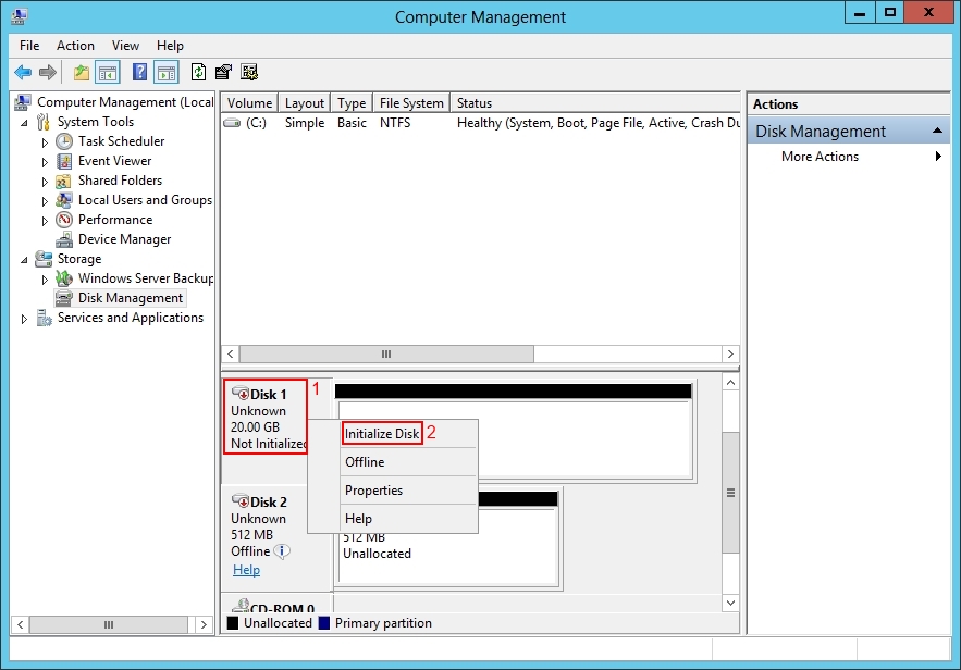 Setup Windows 2012 iSCSI Initiator