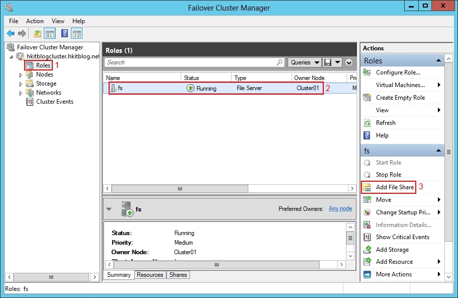 Setup File Storage on Failover Cluster Manager