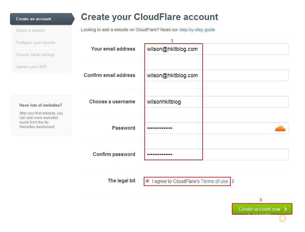 CloudFlare Registration