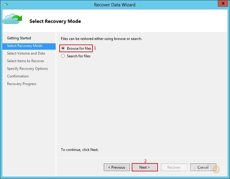 Microsoft Azure Recovery Service - Restore