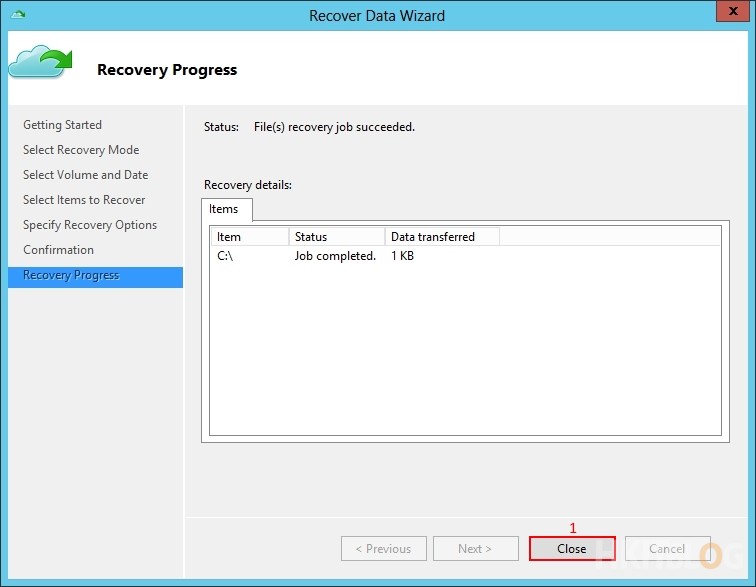 Microsoft Azure Recovery Service - Restore