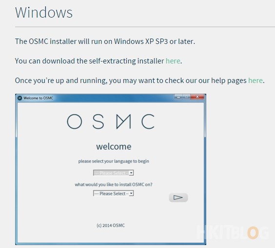 Raspberry Pi install OSMC