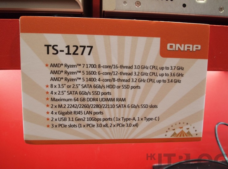 遊走 2017 台北 Computex：QNAP 金色 TS-1277 支援 AMD Ryzen、TVS-1282T3 及 TVS-882BRT3 是媒體公司不二之選